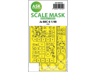 ASK Art Scale Kit Mask M48230 Junkers Ju 88C-6 Icm Recto Verso 1/48