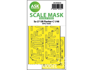 ASK Art Scale Kit Mask M48236 Sukhoi Su-27 UB Flanker-C Kitty Hawk Recto Verso 1/48