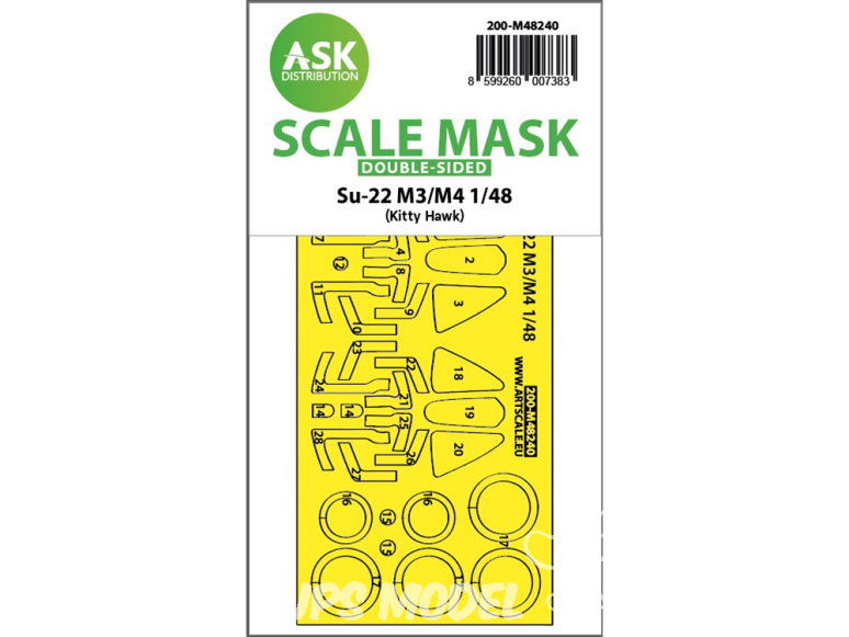 ASK Art Scale Kit Mask M48240 Sukhoi Su-22 M3/M4 Kitty Hawk Recto Verso 1/48