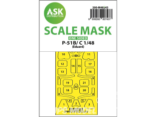 ASK Art Scale Kit Mask M48243 P-51B/C Eduard Recto 1/48