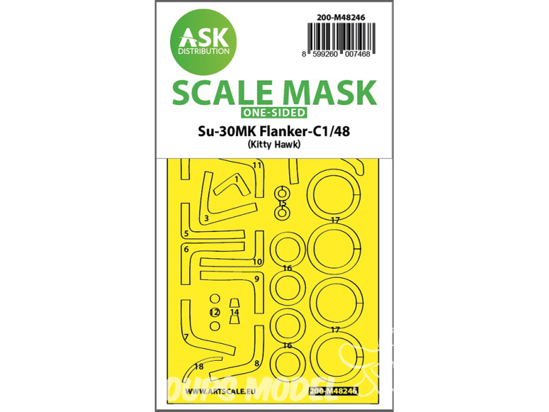 ASK Art Scale Kit Mask M48246 Sukhoi Su-30MK Flanker-C Kitty Hawk Recto 1/48