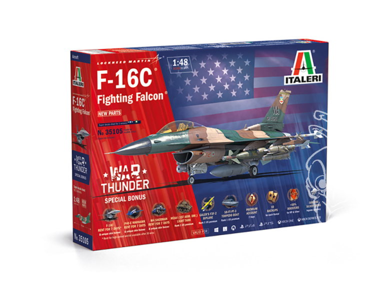 Italeri maquette avion 35105 F-16C Fighting Falcon WAR THUNDER 1/48