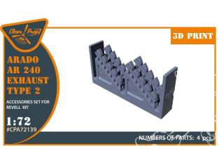 Clear Prop kit d'amelioration avion CPA72139 Échappements Arado Ar-240 pour kit REVELL 1/72