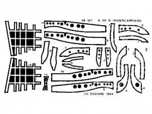 EDUARD photodecoupe avion 48127 Undercarriage A-20 1/48