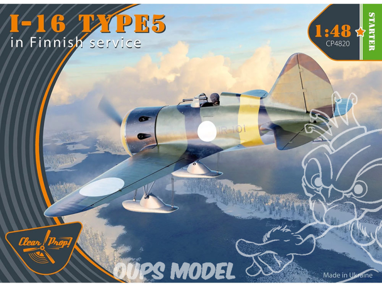 Clear Prop maquette avion CP4820 I-16 type 5 In Finnish Service STARTER KIT 1/48