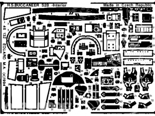 EDUARD photodecoupe avion 48132 Interieur Buccaneer 1/48