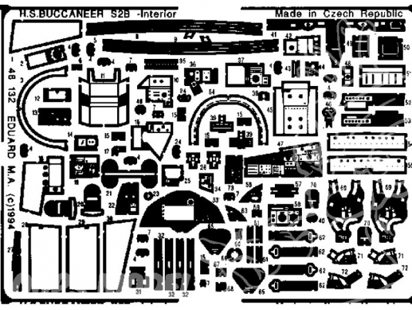 EDUARD photodecoupe avion 48132 Interieur Buccaneer 1/48