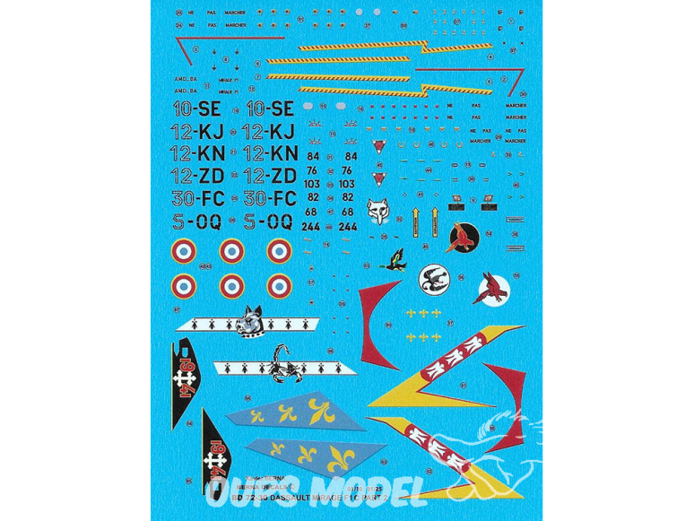 Decalques Berna decals BD72-30 DASSAULT MIRAGE F1 C Partie 2 1/72