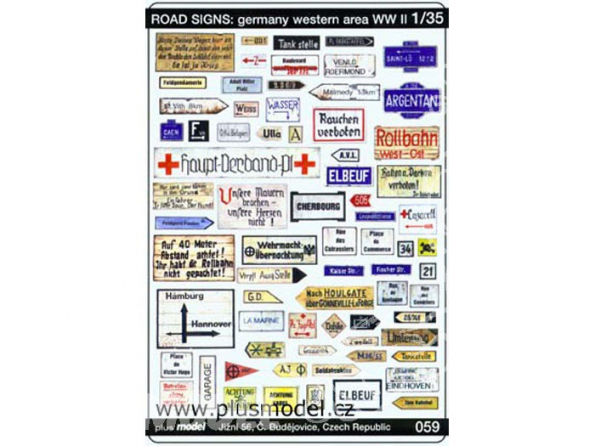 Plus Model 059 Panneaux de signalisation Allemagne de Ouest WWII 1/35