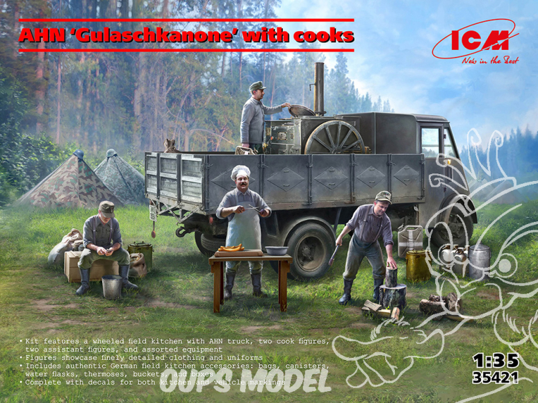 Icm maquette militaire 35421 AHN « Gulaschkanone » avec cuisiniers 1/35