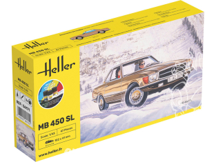 HELLER maquette voiture 56171 STARTER KIT Mercedes-Benz Classe 450SL inclus peintures principale colle et pinceau 1/43