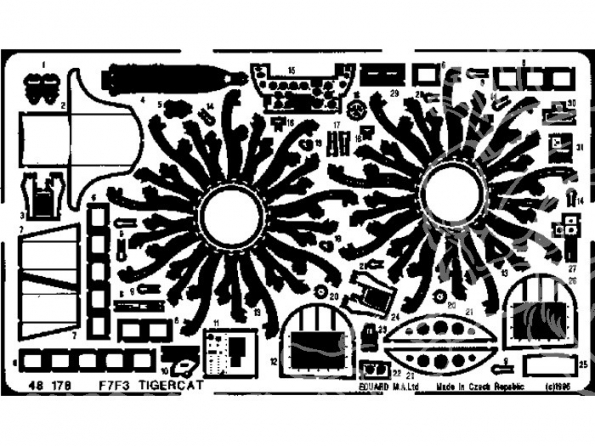 EDUARD photodecoupe avion 48178 F7F-3 1/48
