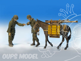 Plus Model 323 Personnages Soldats infanterie US avec mule 1/35