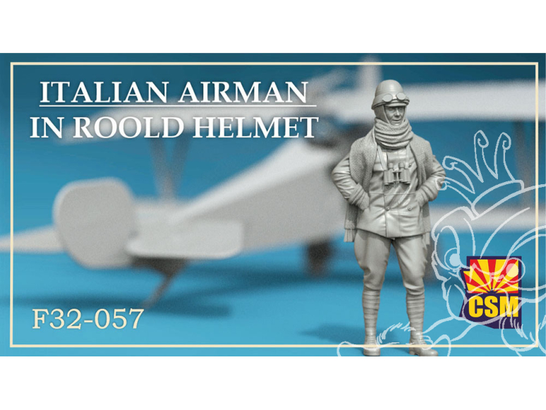 Copper State Models personel F32-057 Un aviateur italien portant un casque Roold 1/32