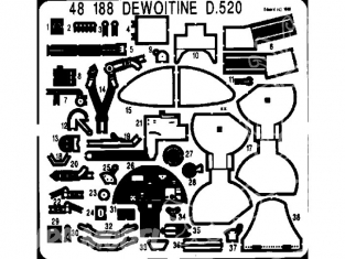 EDUARD photodecoupe avion 48188 D-520 1/48