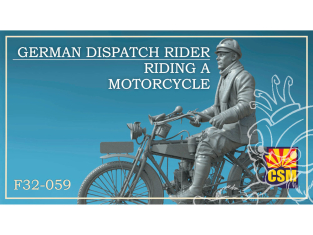 Copper State Models personel F32-059 Un estafette allemand conduisant une moto 1/32