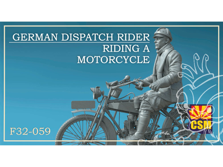 Copper State Models personel F32-059 Un estafette allemand conduisant une moto 1/32