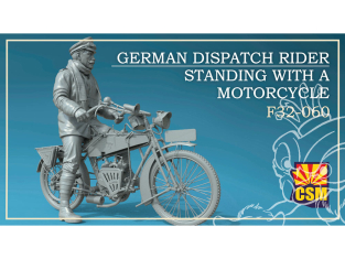 Copper State Models personel F32-060 Un estafette allemand debout sur une moto 1/32