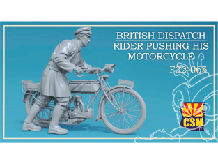 Copper State Models personel F32-065 Un estafette britannique poussant sa moto 1/32