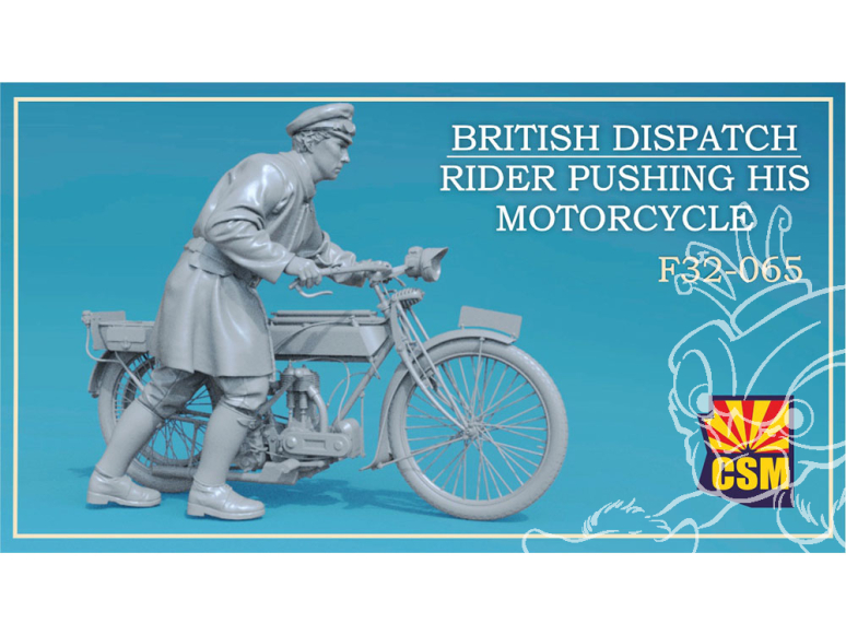 Copper State Models personel F32-065 Un estafette britannique poussant sa moto 1/32