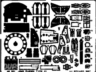 EDUARD photodecoupe avion 48201 J3M3 Raiden Type 21 1/48