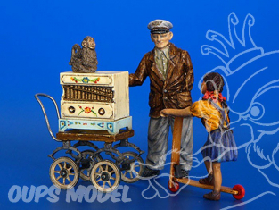 Plus Model 291 Personnages Orgue de barbarie + 2 Personnages et 1 singe 1/35