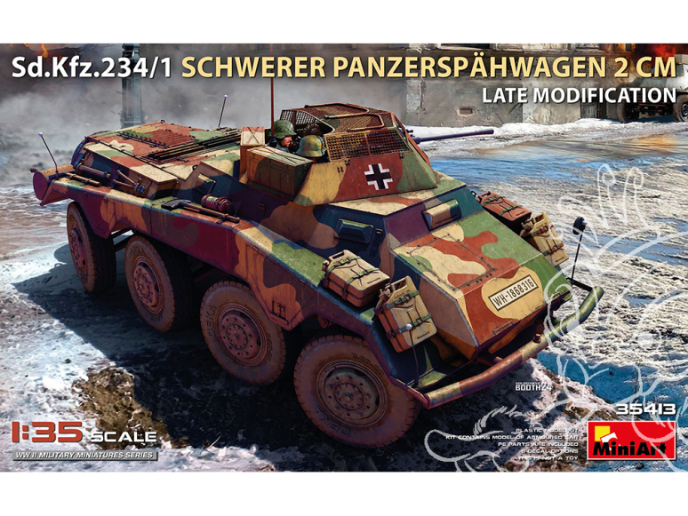 Mini Art maquette militaire 35413 Sd.Kfz.234/1 Schwerer Panzerspähwagen (2 cm). Late Mod 1/35