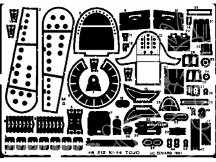 EDUARD photodecoupe avion 48212 Ki-44 Tojo 1/48