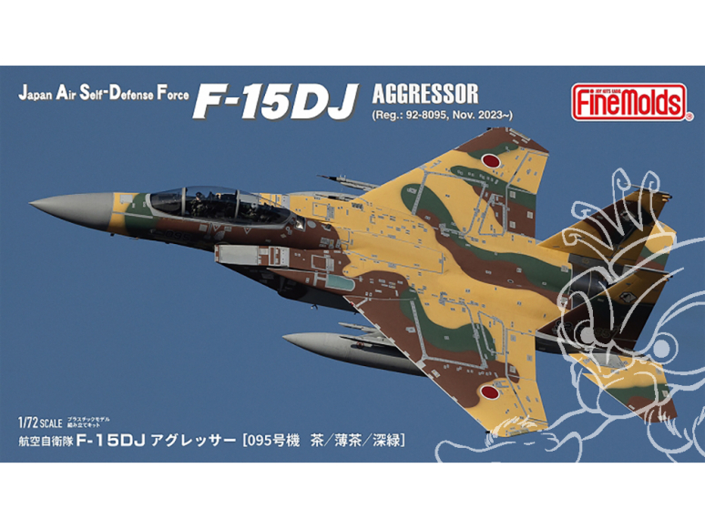 Fine Molds avion FK01 F-15DJ Aggressor Force aérienne d'autodéfense japonaise Unité 095 Marron/Marron clair/Vert foncé 1/72
