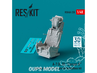 ResKit Avion RSU48-0228 Siège éjectable A-7 (E, D) Corsair II SJU-8/A late kit HobbyBoss imprimé en 3D 1/48