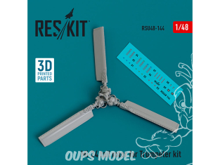 ResKit Hélico RSU48-0144 Rotor de queue Mi-24 pour kit Trumpeter imprimé en 3D 1/48