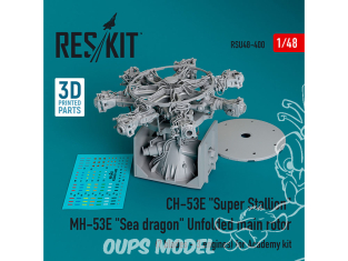 ResKit Avion RSU48-0400 Rotor principal déplié 7 pales 3 moteurs CH-53E Super Stallion MH-53E Sea dragon Academy 3D 1/48