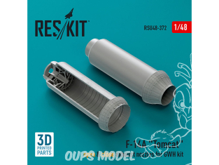 ResKit avion RSU48-0372 Buses d'échappement ouvertes et fermées pour F-14A Tomcat pour kit GWH imprimé en 3D 1/48
