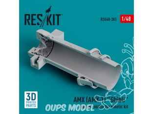 ResKit avion RSU48-0383 BUSE D'ÉCHAPPEMENT AMX AMX-T "GHIBLI" POUR KIT KINETIC IMPRESSION 3D 1/48