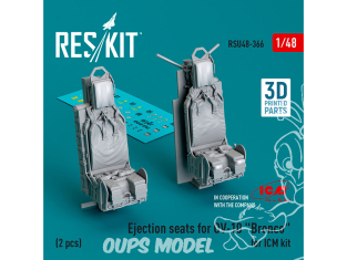 ResKit avion RSU48-0366 SIÈGES ÉJECTABLES POUR OV-10 BRONCO 2 PIÈCES POUR KIT ICM IMPRESSION 3D 1/48