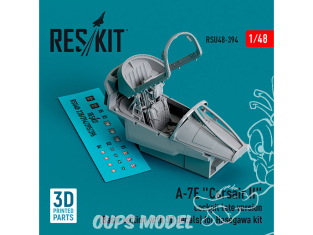 ResKit avion RSU48-0394 Cockpit A-7E Corsair II version finale édition de base décalcomanies 3D kit Hasegawa, imprimé en 3D 1/48