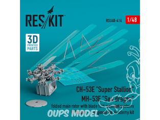 ResKit Hélico RSU48-0416 CH-53E SUPER STALLION MH-53E SEA DRAGON ROTOR REPLIABLE SYSTÈMES RETENUE PLIAGE DES PALES KIT ACAD 1/48
