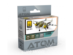 MIG peinture Atom 20914 Set couleurs avions USAAF WWII 4 x 20ml