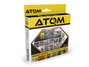 MIG peinture Atom 20745 Set couleurs Accessoires Allemands WWII 12 x 20ml