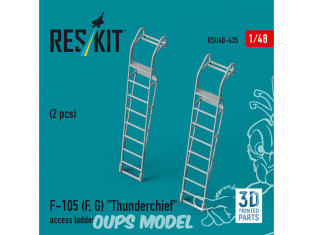ResKit avion RSU48-0435 ÉCHELLES D'ACCÈS F-105F, G THUNDERCHIEF 2 PIÈCES IMPRIMÉES EN 3D 1/48