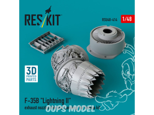 ResKit avion RSU48-0414 Tuyères d'échappement F-35B LIGHTNING II atterrissage vertical pour kit Tamiya impression 3D 1/48