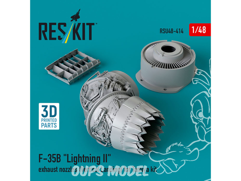 ResKit avion RSU48-0414 Tuyères d'échappement F-35B LIGHTNING II atterrissage vertical pour kit Tamiya impression 3D 1/48