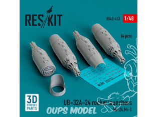 ResKit kit armement Avion RS48-0453 LANCE-ROQUETTES UB-32A-24 4 PIÈCES IMPRIMÉES EN 3D 1/48
