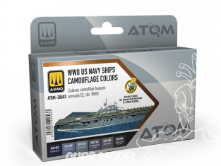 MIG peinture Atom 20603 Set couleurs bateaux WWII US Navy 6 x 20ml