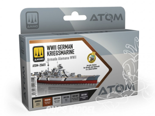 MIG peinture Atom 20601 Set couleurs bateaux WWII Kriegsmarine 6 x 20ml