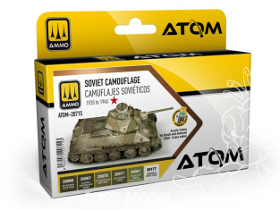 MIG peinture Atom 20715 Set couleurs camouflage Soviétique 1935 - 1945 WWII 6 x 20ml