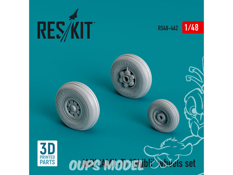 ResKit kit armement Avion RS48-0462 ENSEMBLE DE ROUES AMX (AMX-T) « GHIBLI » IMPRIMÉ EN 3D 1/48