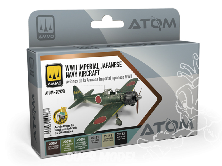 MIG peinture Atom 20928 Set couleurs Marine Impériale Japonaise IJN WWII 6 x 20ml