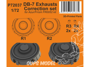 Special Hobby 3D Print militaire P72037 Kit de correction d'échappement DB-7 pour kit Azur ou From 1/72