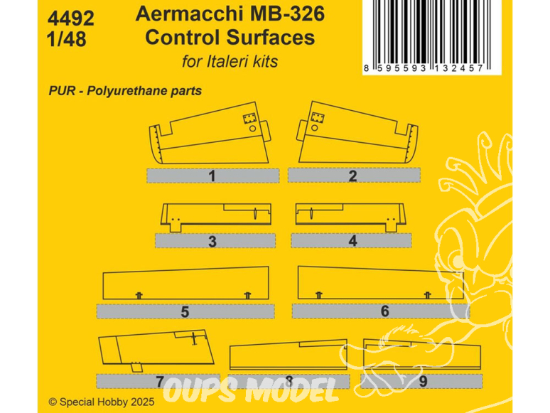 CMK 4492 Surfaces de contrôle Aermacchi MB-326 kit Italeri 1/48